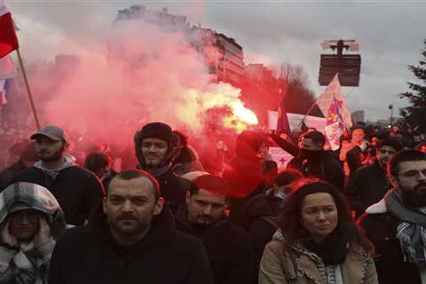 Cops clash with anti-vaccine passport protesters across Europe as countries tighten rules to fight..