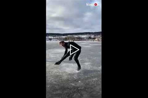 International Figure Skater Puts On Magical Performance On Frozen Lake #Shorts