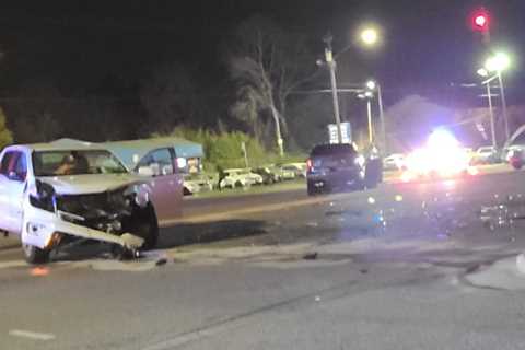 Raleigh police officer taken to hospital after vehicle crash on Capital Blvd.