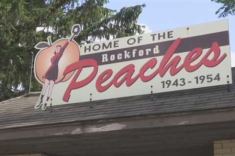 Playing ball for the Rockford Peaches