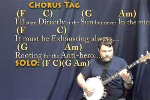 Anti-Hero (Taylor Swift) Banjo Cover Lesson with Chords/Lyrics - Capo 4th #antihero #taylorswift