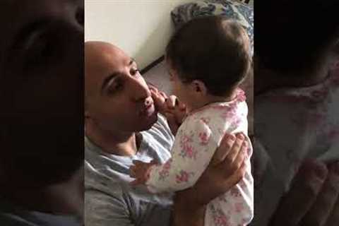 Baby has hilarious reaction to seeing her dad without a beard