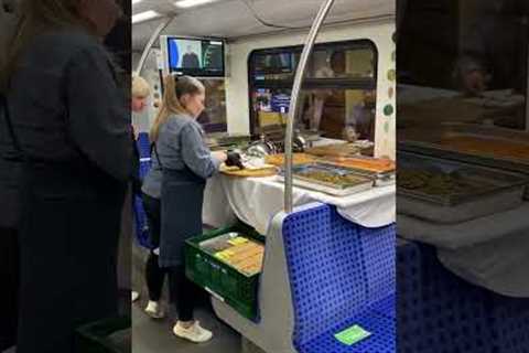 Caterer finishes food prep in the middle of a train in Germany