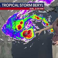 Tropical Storm Beryl: Updated timing, track, North Texas impact