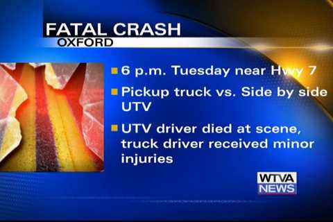 UTV rider killed in Oxford crash