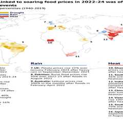 Mapped: 16 times extreme weather drove higher food prices since 2022